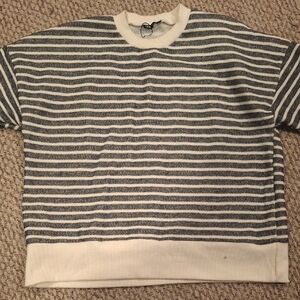 Zara Striped Gray and White Men's Sweater